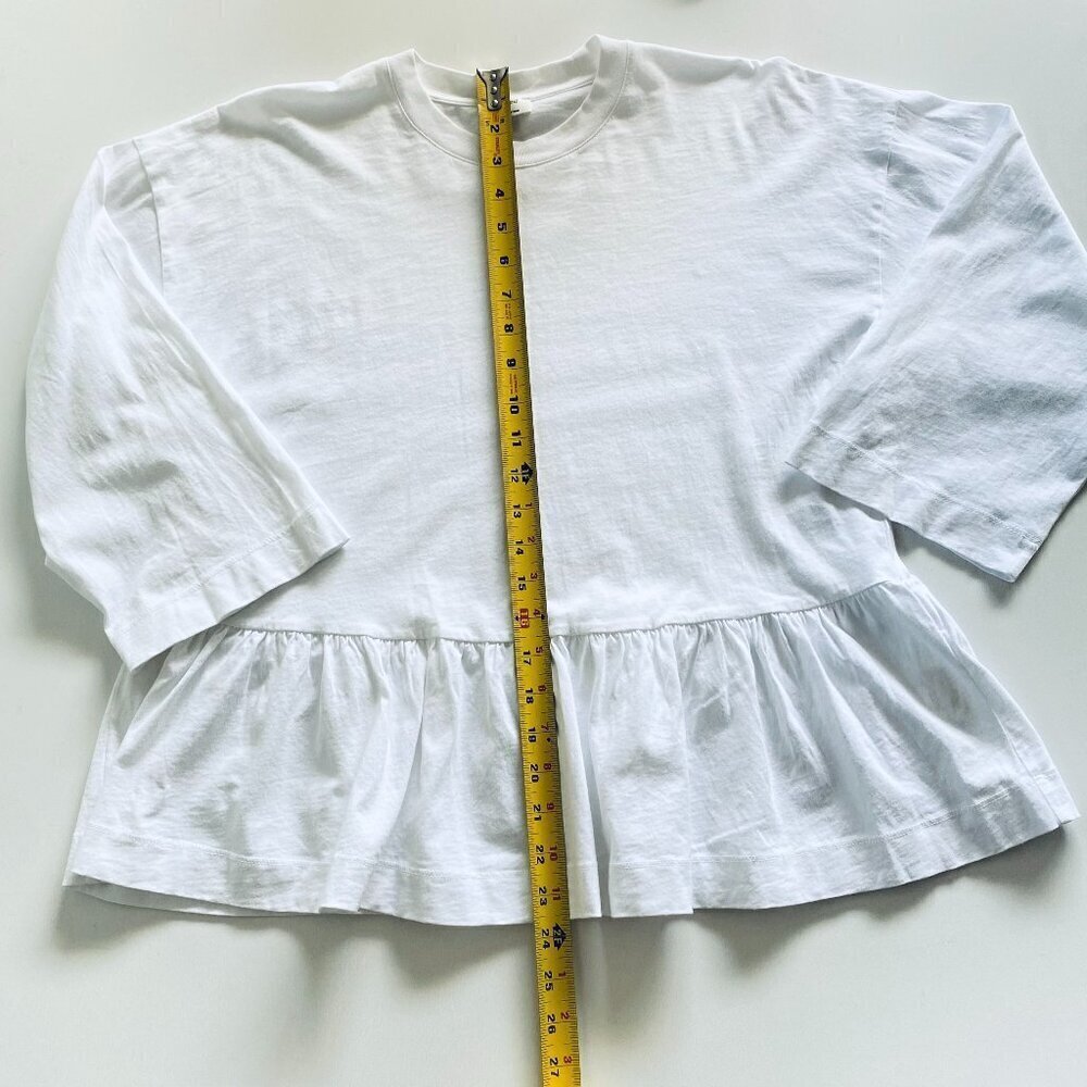 Wilfred Aritzia Abrielle Peplum White Loose Fit Top M​​​​​​​ - Picture 7 of 10